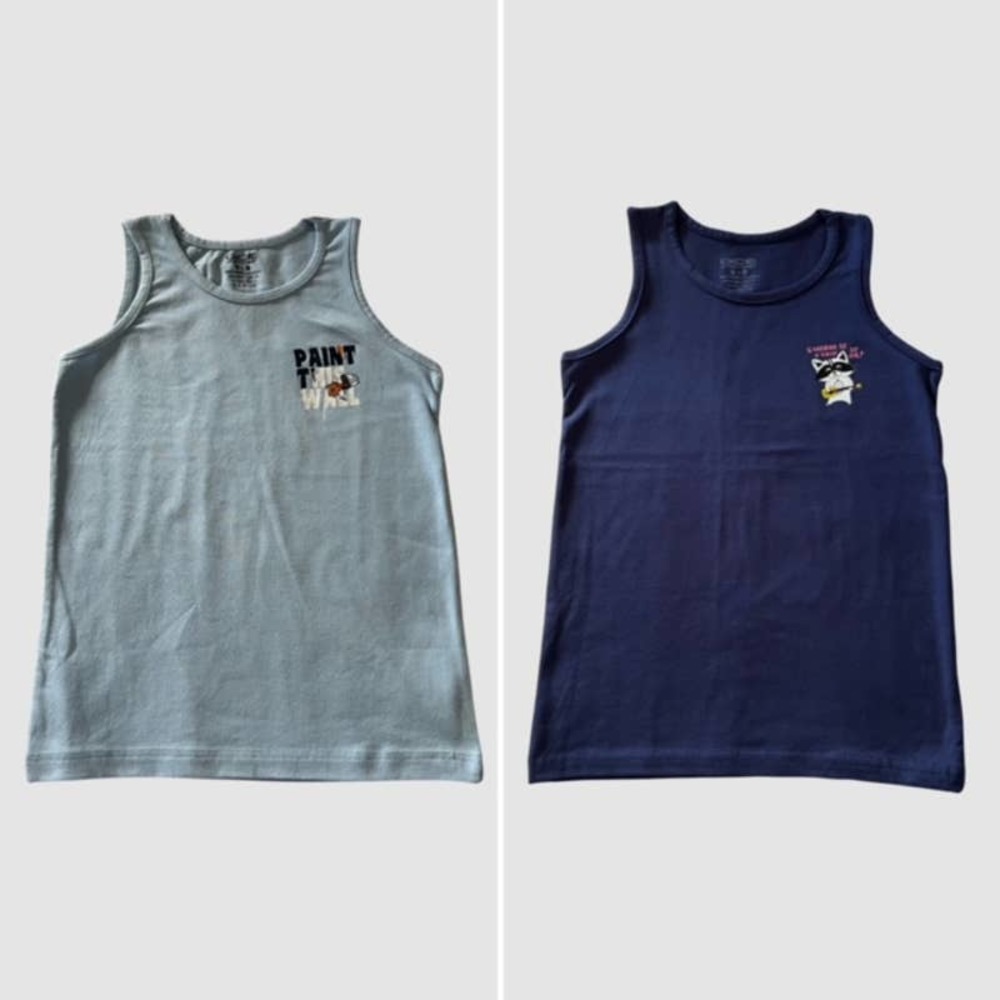 Dice Underwear Boy's 2-Piece Tank Top Blue, NWOT - Size 8-9 year old